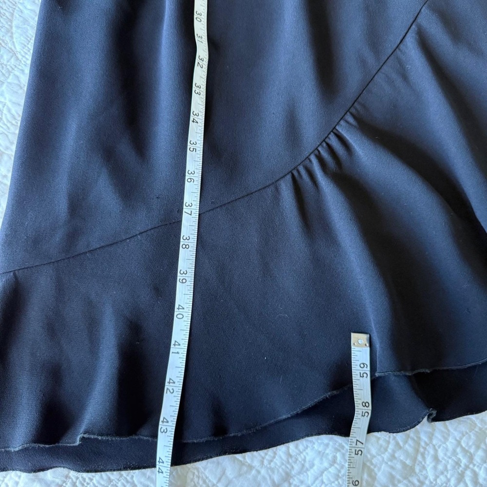 Vtg Valentino Boutique Black Silk Dress Made in Italy Sz10 Asymmetrical flatters - Picture 15 of 16